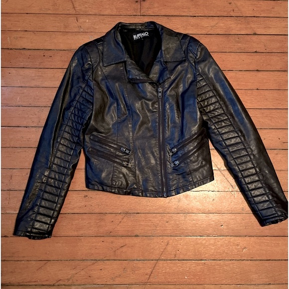 Faux Leather Moto Jacket (M) - Picture 1 of 8